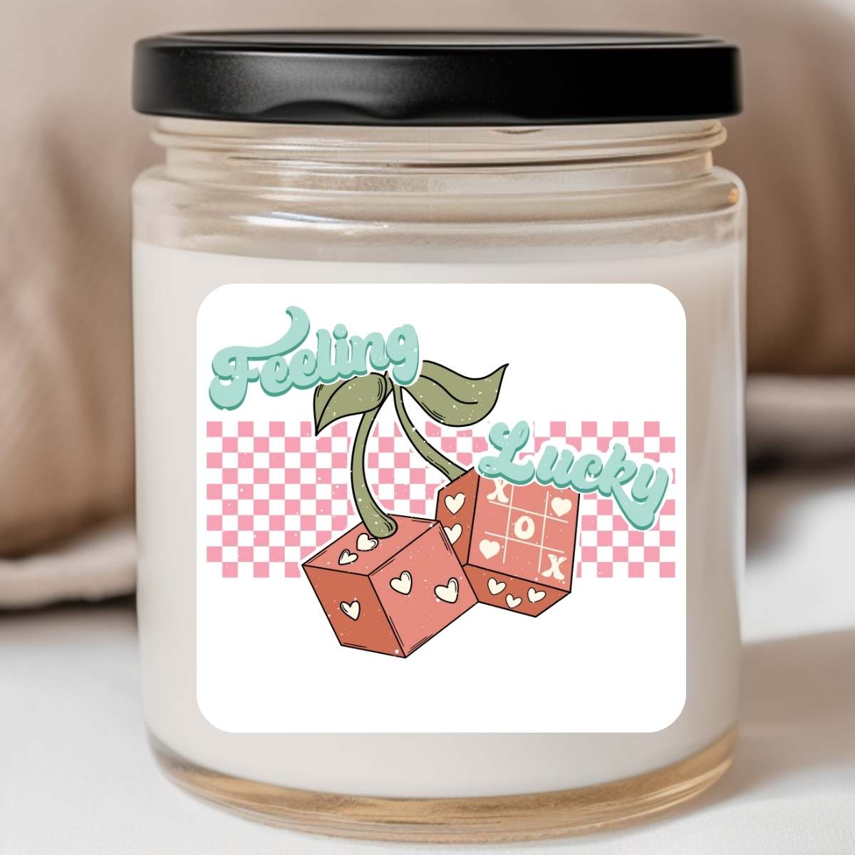 Groovy Feeling Lucky Dice Valentines Jar Candle