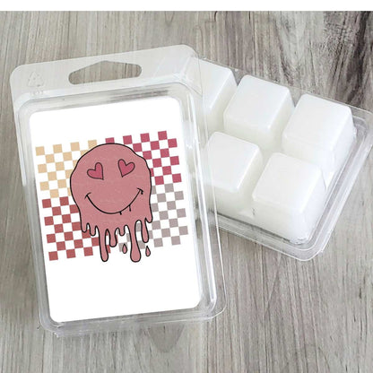 Groovy - Happy Drip Checkerboard Valentines Wax Clamshell