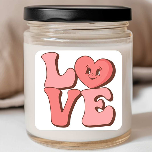 Groovy - Happy heart LOVE Valentines Jar Candle