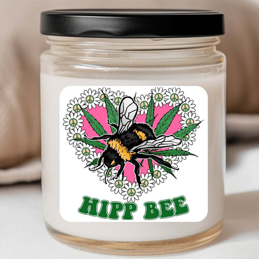 Groovy - Hip bee Floral Heart Valentines Jar Candle