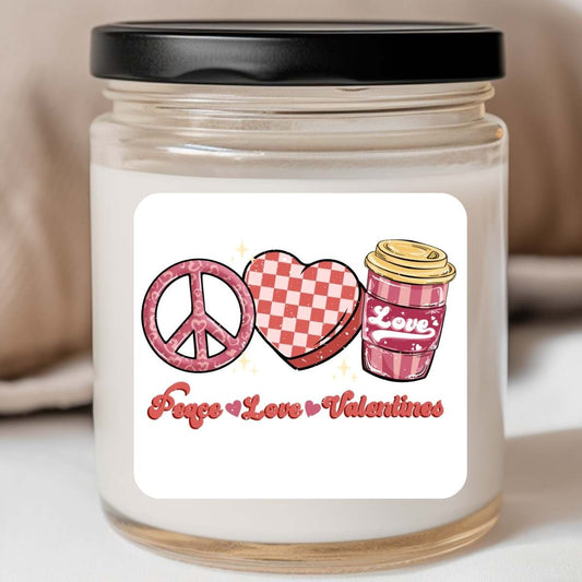 Groovy - Peace Love Coffee Valentines Jar Candle