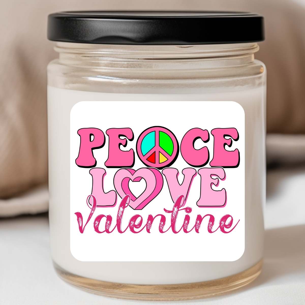 Groovy - Peace Love Valentine Valentines Jar Candle