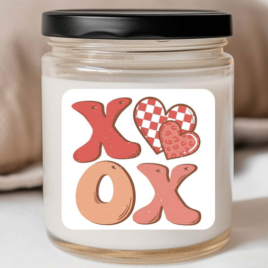 Groovy - XOXO (Leopard Checkerboard) Valentines Jar Candle