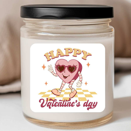 Groovy Happy Valentine's Day Disco Heart Valentines Jar Candle