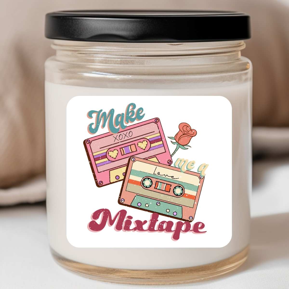 Groovy make me A Mix Tape Valentines Jar Candle