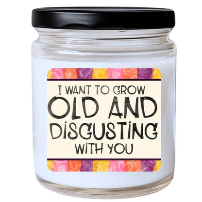 Grow Old And Disgusting With You Valentines Jar Candle