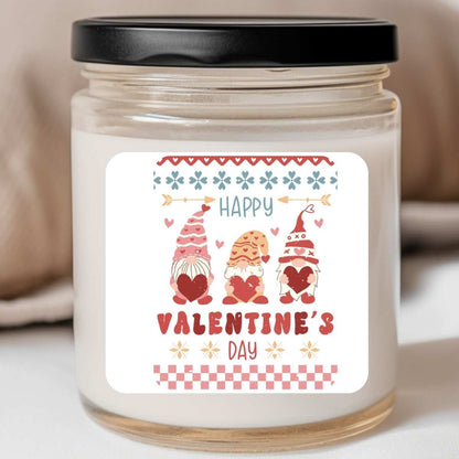 Happy Valentine's Day Gnome Valentines Jar Candle