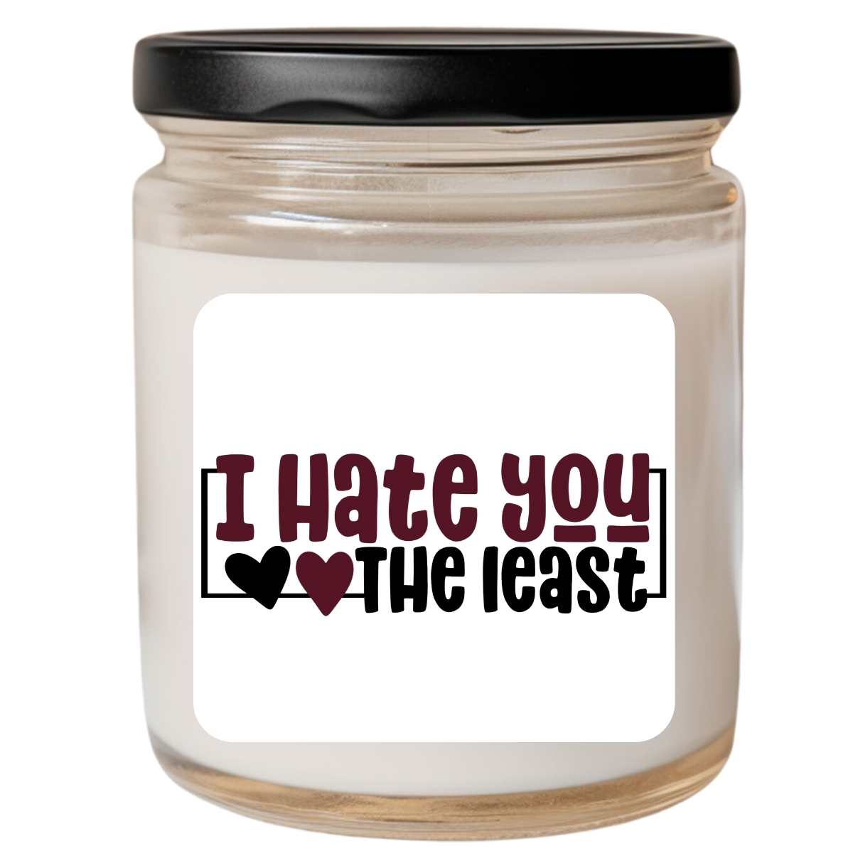 Hate You The Least Valentines Jar Candle