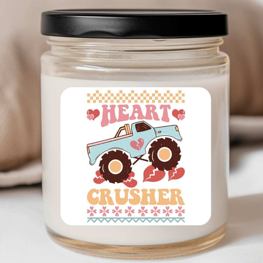 Heart Crusher Truck Stomp Valentines Jar Candle