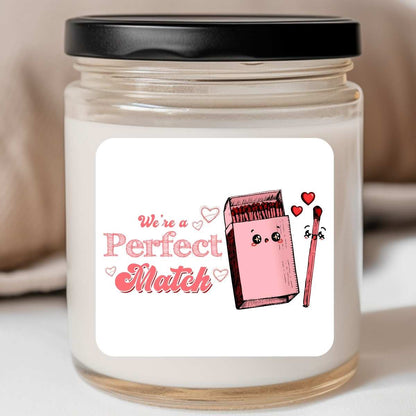 Kawaii We're a Perfect match Valentines Jar Candle