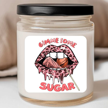 Leopard Kiss Gimme Some Sugar Valentines Jar Candle