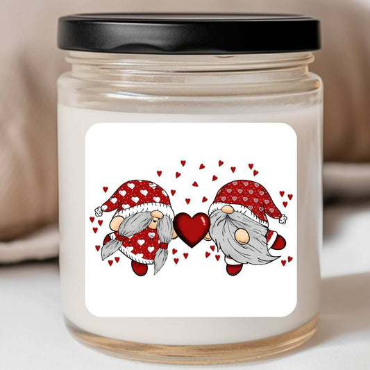 Love Hearts Gnomes Valentines Jar Candle