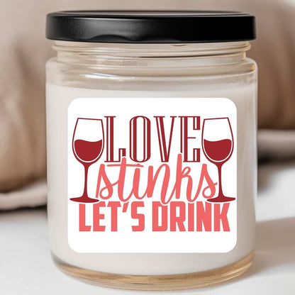 Love Stinks Let's Drink Valentines Jar Candle