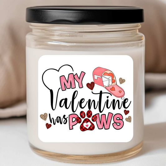 Pets - My Valentine Has Paws Valentines Jar Candle