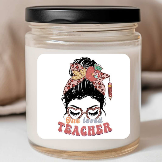 Teacher - One Loved Teacher Leopard Western Valentines Jar Candle