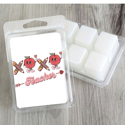 Teacher - XOXO Pencil Apple Valentines Wax Clamshell