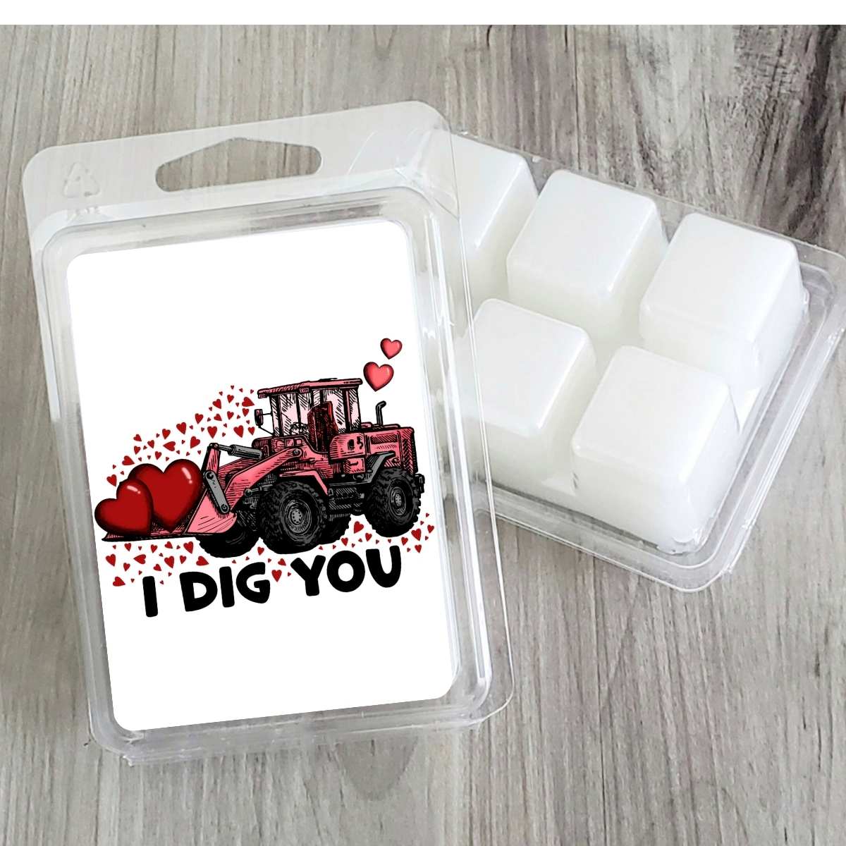 Tractor Hearts I Dig You Valentines Wax Clamshell