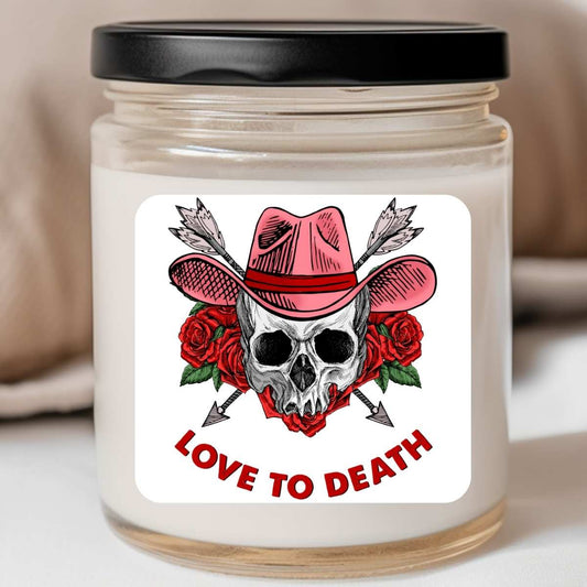 Western - Roses Cowboy Love to Death Valentines Jar Candle