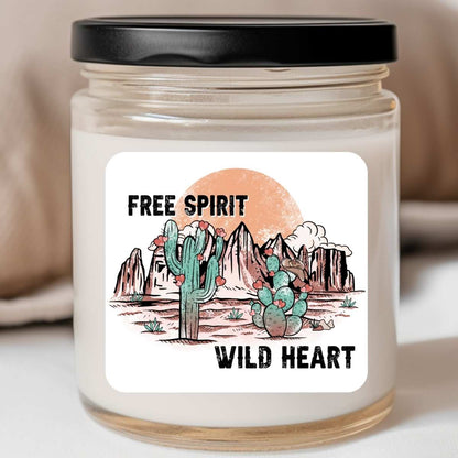 Western Free Spirit Wild Heart Cactus Valentines Jar Candle