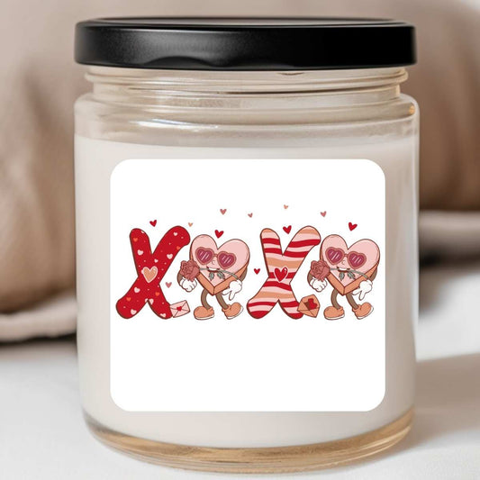 XOXO Groovy Heart Valentines Jar Candle