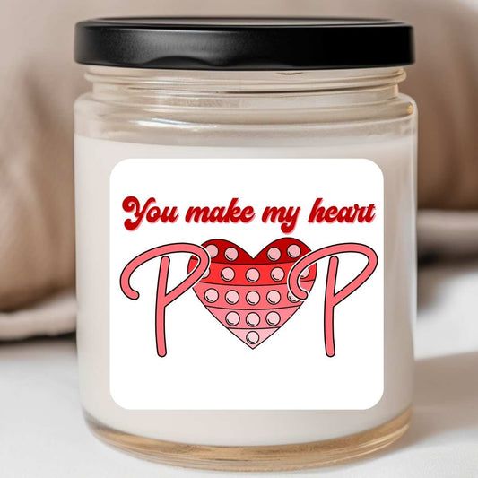 You Make My Heart Pop Fidget Valentines Jar Candle