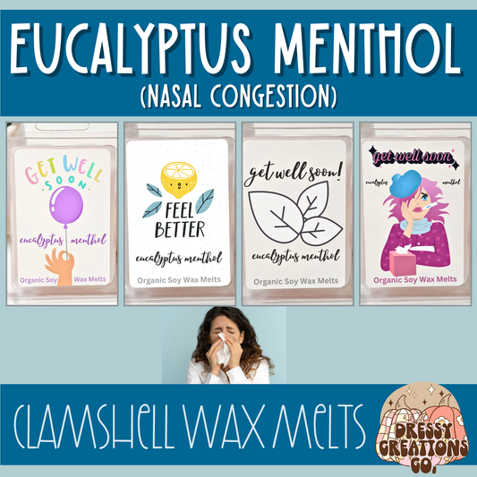 Clamshell Wax Melt - Nasal Congestion (Eucalyptus Menthol) !MOQ 12!