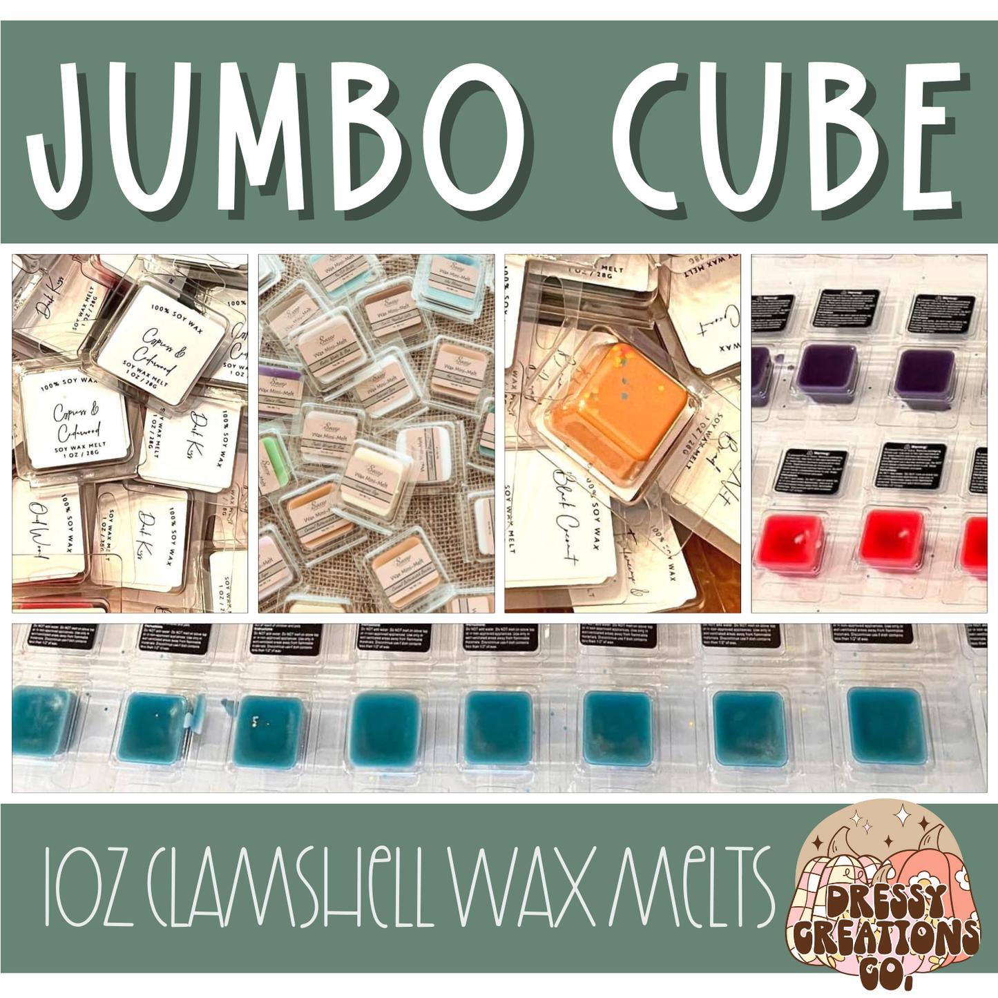 Clamshell - Jumbo 1oz Cube - Assorted Scents !MOQ 24!